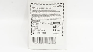 Vygon 1015.022 Value Life NutriSafe2 C-GON Syringe 2,5mL - Box of 40